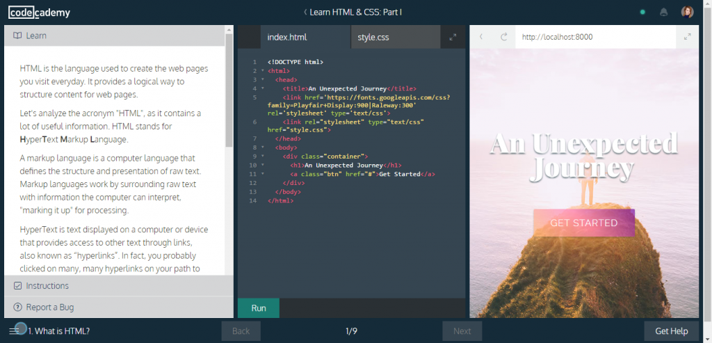 Codecademy Demonstration