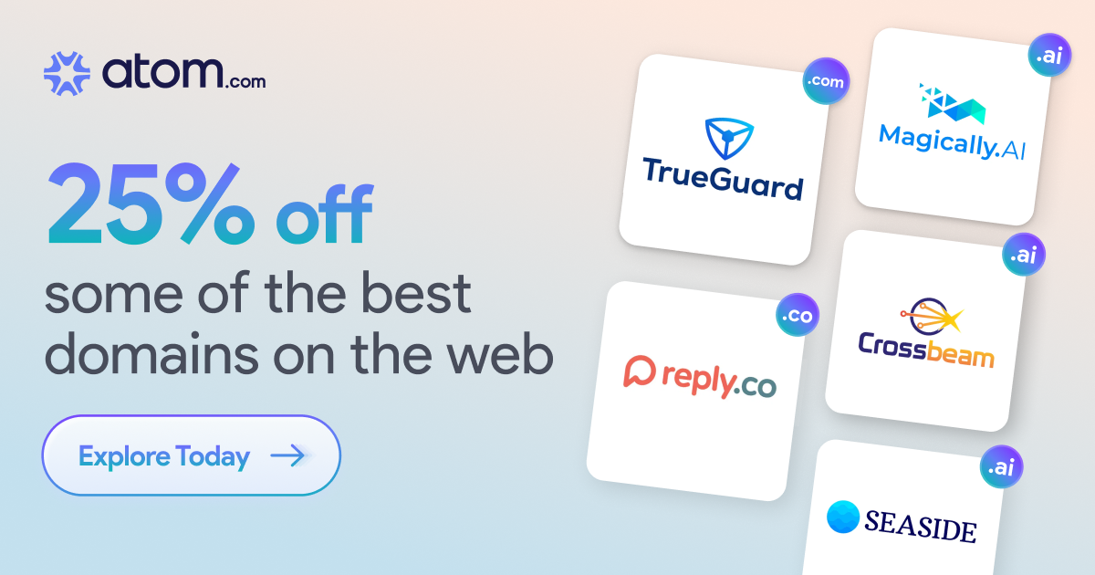 The .Com Birthday Sale - 25% Off Premium Domains - Atom