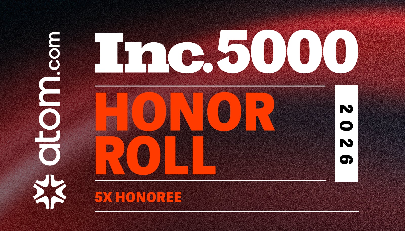 Inc. 5000 Honor Roll 2026 - 5X Honoree