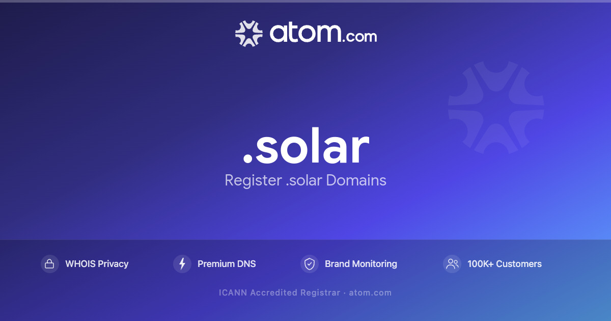 Register Your .solar Domain | Atom